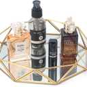 Gold Mirror Perfume Organizer - Large Decorative Tray for Vanity, Dresser, Bathroom Countertop (9.6" x 9.6" x 1.7"), Gold