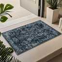 2'x3' Entryway Rug, Non-Slip Washable Door Mat, Modern Soft Indoor Entrance Rugs, Foldable Small Throw Rug for Front Door Bedroom Kitchen Entryway Bathroom Floor (Dark Grey)