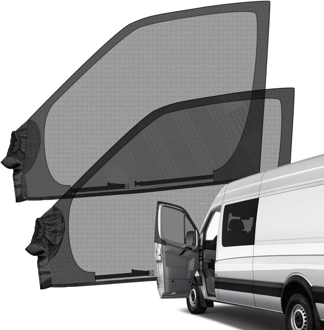 Magnetic Bug Screen for Front Doors, Pair Window Bug Screen Compatible with Mercedes Sprinter 2007-2026