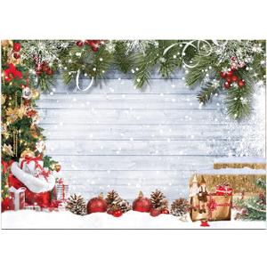 Dudaacvt 10X8FT Christmas Photography Backdrops Rustic White Wooden Wall Background Winter Holiday Party Decor Backdrop Xmas Photo Booth Background