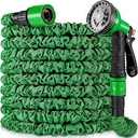 100 ft Expandable Garden Hose-2026 Newly Upgraded Expanding Garden Hoses with 10 Function Spray Nozzle, Extra Strength Fabric, Leak-Proof, Lightweight, Kink-Free Flexible Retractable Hose(Green Black)