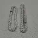 NICEEC 2 Pack Strong Magnetic Curtain Tiebacks Modern Simple Style Drape Tie Backs Convenient Decorative Weave Rope Curtain Holdbacks for Thin or Thick Home & Office Window Draperies (Silver White)