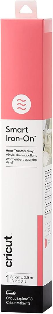 Cricut Smart Iron On | Pink | 0.9 m (3 ft) | Heat Transfer Vinyl Roll (HTV) | for use with Cricut Explore 3 and Cricut Maker 3