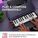 Akai Professional LPK25 - USB MIDI Keyboard Controller with 25 Responsive Synth Keys for Mac and PC, Arpeggiator and Music Production Software,black, New Model