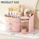 Makeup Organizer Countertop with Drawers, Make up Organizers for Vanity, Skincare Jewelry Earring Organizers, Cosmetic Display Cases Makeup Storage for Bedroom & Bathroom, Ideal Gifts for Women(Pink)