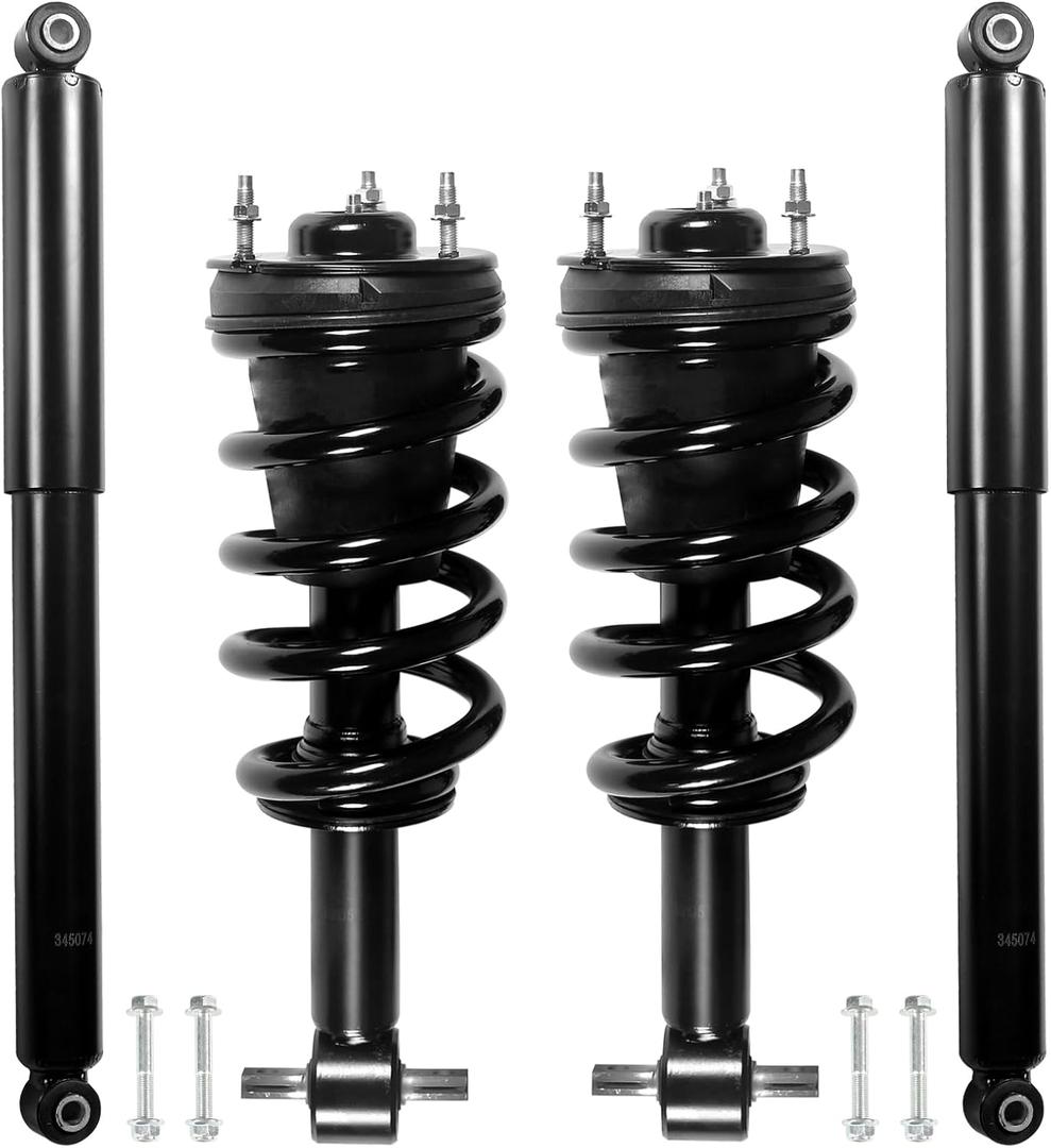 Front & Rear Struts Shock Absorbers Coil Spring Assembly Fit 2007-2013 for Chevy Silverado, for GMC Sierra 1500 Replacement 4345074 139105 (Set of 4)