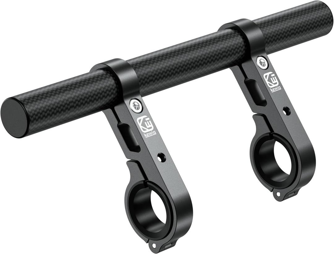BRCOVAN Carbon Fiber Handlebar Extender Extensions with Aluminum Alloy Clamp Mounting Base Fit on 0.875'' / 1'' / 1.125'' / 1.26'' Handlebars Cross Bars for Bike Bicycle Motorcycle Scooter