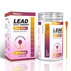 AAwipes Lead Test Kit 30 Swabs Enhanced Lead Testing Formulation At Home Lead Paint Test Kit Testing for Paint Ceramics - Quick Results in 30s Lead Detector (30)