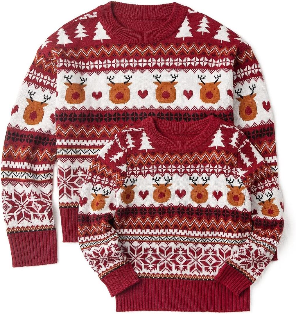 Simplee kids Ugly Christmas Sweater Family Matching Outfit for Holiday Party Knitted Pullover for Winter Large