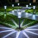Eyrosa Solar Pathway Lights Outdoor Waterproof, 10 Pack Cool White Solar Garden Lights, Diamond-Cut Starlight Decor, Stake Lighting for Yard Path Walkway Driveway Patio Lawn Outside