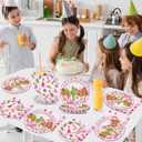 96Pcs Western Cowgirl Party Supplies Paper Plates Napkins Pink Cowgirl Bachelorette Cactus Party Tableware Set Wild West Rodeo Birthday Decorations Favors for Kids Baby Shower Farm Decor Serves 24