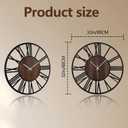 Large Lighted Wood Wall Clock Remote Control, Roman Numeral Modern Decorative Clock with Silent Movement, Battery Operated Clocks for Living Room Decor, 32inch-80cm