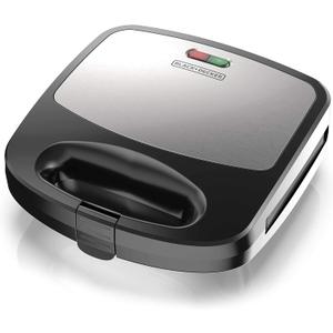 BLACK+DECKER 3-in-1 Waffle Iron, WM2000SD, Grill and Sandwich Press, Non-Stick Removable Plates, Space Saving Compact Design