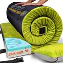 4 Inch GAIALOOP Extra Thick Memory Foam Camping Mattress, Roll Up Floor Sleeping Mat Camp Cot Mattress Pad Travel Camping Couch Bed for Guest Adults Side Sleepers (Twin XL: 80*38*4", Avocado Green)