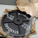 Fitvids 1 Inch Standard Barbell Weight Plates, 45 LB Plates for Home Gym Strength Training, Deep Grip Edge