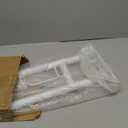 Handicap Grab Bar, 23.6 Inch Stainless Steel Toilet Safety Rails, White Disabled Flip-Up Bathroom Grab Bars with Paper Holder, Anti-Slip Toilet Handrails Hand Grips Grab Bars for Elderly