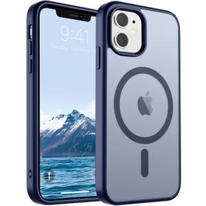 SUPFINE Magnetic for iPhone 11 Phone Case(Compatible with MagSafe)(Military Grade Drop Protection) Translucent Matte Shockproof Phone Cover, Navy Blue