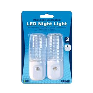 Prime Wire & Cable NLAE332P Automatic Night Light White LED, 2-Pack