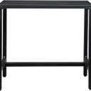 Patio Bar Table with Adjustment Knob, for Living Room, Dining Room, Bedroom, Study (Black)
