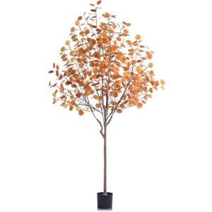 Artificial Eucalyptus Tree for Fall Decor, 6 FT Fall Tree with Realistic Eucalyptus Leaves, Faux Eucalyptus Tree for Room Design, Realistic Fall Plant for Fall Indoor & Outdoor Decor - Fall