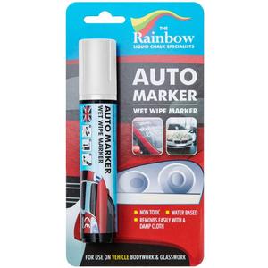 Window Markers for Glass Washable Car Window Paint Pen- Dry Erase Liquid Chalk Marker Car Decorations on All Surfaces, Tire, Windshield - Auto Marker, Autowriter, Rain Resistant (White, Jumbo Tip)