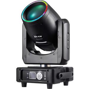 JUNMAN Mini 230W 7R Beam Moving Head Light DJ Disco Stage Lights 48 Prism with Led Strip and Rainbow Effect