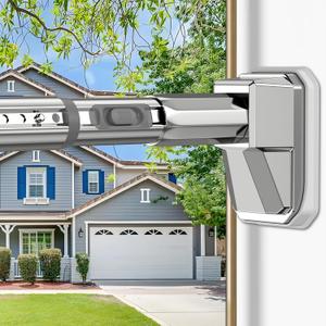 41 to 86 Inch Tension Curtain Rod No Drill Silver Shower Curtain Rod Extra Long Heavy Duty Tension Rod for Windows, Patio, Bathroom - Renter Friendly Adjustable Curtain Rods
