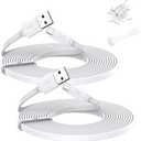 Sufywupe 2 Pack 20FT Power Extension Cable,Flat Extension USB to Micro USB Charging Cord,Compatible with Wyze Cam v4/v3/OG/v3 Pro,Blink,Nest Cam Indoor,Fire Kindle(Not for Wyze Cam Pan v3,Not Type-C)