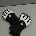 Windproof Ski Winter Gloves for Women Warm Thermal Touchscreen Snowboarding Gloves for Outdoor Sports (Black White)