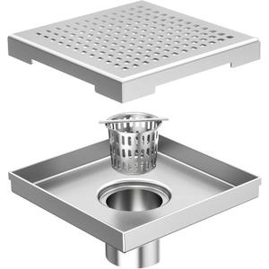 Neodrain 6-Inch Square Shower Drain with Removable Quadrato Pattern Grate, Brushed 304 Stainless Steel, with Watermark&CUPC Certified,Black Neodrain 6-Inch Square Shower Drain with Removable Quadrato Pattern Grate, Brushed 304 Stainless Steel, with Watermark&CUPC Certified,Black