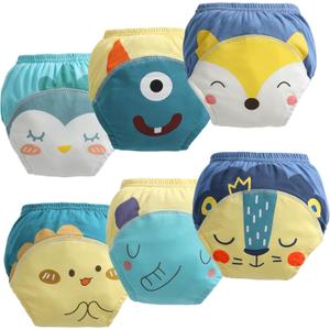 Potty Training Underwear Absorbent Toddler Training Pants for Boys and Girls, Girl Training Underwear, 100% Cotton Reusable Pee Pants 3T-4T