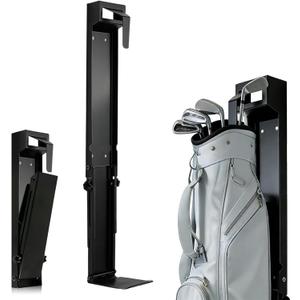 Golf Bag Wall Mount Golf Bag Storage Stand Organizer Rack, Tool-Free Length Adjustment Heavy-Duty Alloy Steel Storage Rack for Garage, Home, and Golf Club