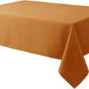 Biscaynebay Fall Tablecloth Textured Fabric 60x84 Inch Rectangular, Bronze Thanksgiving Autumn Harvest Water Resistant Fabric Tablecloths for Kitchen, Dining, Wedding, Parties Machine Washable