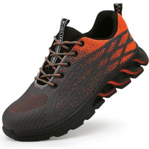 Steel Toe Work Shoes for Men Women Lightweight Industrial & Construction Slip Resistant Puncture Proof Safety