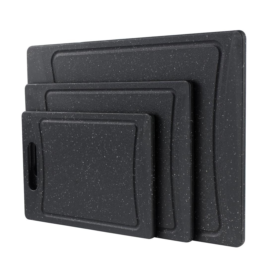 COOK WITH COLOR Non-Slip Cutting Board Set – Kitchen Essentials with Easy Grip Handle for Meat, Veggies, and Fruits, 3 Cutting Boards, Speckled Black