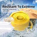 12FT 12 Gauge Heavy Duty Outdoor Extension Cord Waterproof with 3 Outlets Splitter & Lighted End, SJTW 15A 1875W 3 Prong Weatherproof Electric Cable Multi-Plug 3 way Power Cord, ETL Listed for Outside, Yellow