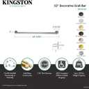 Kingston DR514320 32" x 1-1/4" O.D. Brass ADA Grab Bar, Matte Black