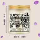 Funny Dear Sister Candle, Sister Gifts, Happy Birthday Gift Ideas for Her from Sisters Brother, Graduation Gifts for Sis, Happy Mothers Day Sisters, Lavender Scented Candle