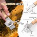 Beekeeping Tools Set of 3 Include Multipurpose Steel Serrated Uncapping Knife 7 Functions Beekeeping Hive Scraper and Frame Gripper with Wooden Handle Stainless Steel Beekeeping Equipment