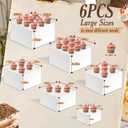 Redants 6 PCS Buffet Risers, Large Food Risers for Buffet Table, Food Display Risers for Party, White Acrylic Boxes Dessert Table Display Set, Risers Display Stands (Size 10" 9" 8" 7" 6" 5", White)