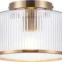 MAYNA Modern Gold Ceiling Light Fixture, 1-Light Hallway Light Fixtures Ceiling Mount, Dimmable Foyer Kitchen Lighting Fixtures for Bedroom Bathroom Dining Room Laundry Room Entryway