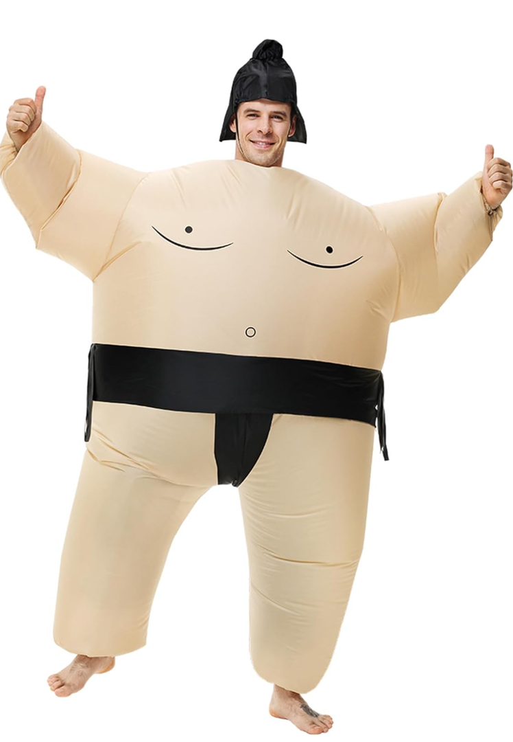 Inflatable Sumo Wrestling Suits, Sumo Costume Adult, Blow up Costume, Inflatable Halloween Costumes for Men/Women, Black