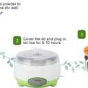 Compact Yogurt Maker Machine Stainless Steel Container for Homemade DIY Yogurt Green Stainless Steel Yogurt Maker Machine DIY Yogurt Maker Machine Compact Yogurt Maker Machine