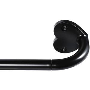 Black Curtain Rods for windows 32 to 150 inch,Adjustable Blackout Curtain Rod foBedroom,Outdoor,3/4 Inch Diameter for Bedroom,Kitchen and patio,No Rust (BLACK, 32''-45'')