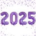 Jumbo 2025 Balloons Number 2025 Balloons 2025 Number Foil Balloons Graduation Balloons 2025 Durable Reusable Easy to Inflate for New Year Graduation Birthday&Anniversary Parties(Purple, 32 Inch)