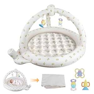 EKEPE Inflatable Baby Play Mat for Babies 0-6 Months, Portable Tummy Time Baby Activity Mat with Built-in Pump and 3 Removable Toys for Sensory Development & Motor Skills - Bear EKEPE Inflatable Baby Play Mat for Babies 0-6 Months, Portable Tummy Time Baby Activity Mat with Built-in Pump and 3 Removable Toys for Sensory Development & Motor Skills - Bear