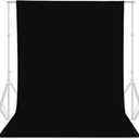 GFCC 6FTX9FT Black Backdrop Background - for Photography Photo Booth Backdrop for Photoshoot Background Screen Video Recording Parties Curtain