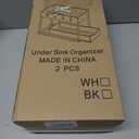 DEKAVA Cabinet, 2 Pack Under Sink Organizer, 2 Tier Sliding Bathroom Kitchen Organizer, Large White ABS Baskets, Easy Install & Clean