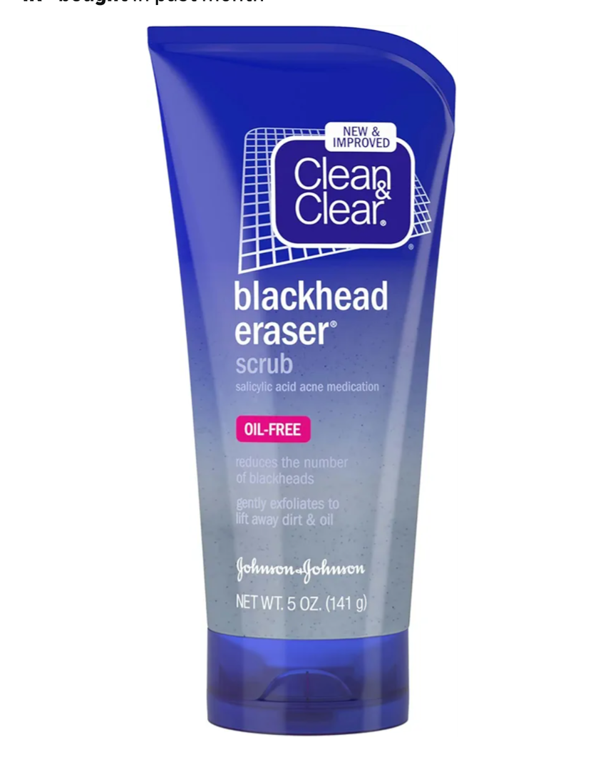 Clean & Clear Blackhead Eraser Facial Scrub with 2% Salicylic Acid, AcneProne Face Wash for Daily Exfoliation, OilFree Face Scrub to Remove Blackheads, Dirt, and Oil, 5 Fl. oz