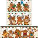 Dunzy 3 Pcs Christmas Cooking Gingerbread Winter Kitchen Rugs and Mats Set Kitchen Floor Mats Anniversary Seasonal Decor Xmas Winter Holiday Cooking Gingerbread Bathroom Rug for Indoor Holiday